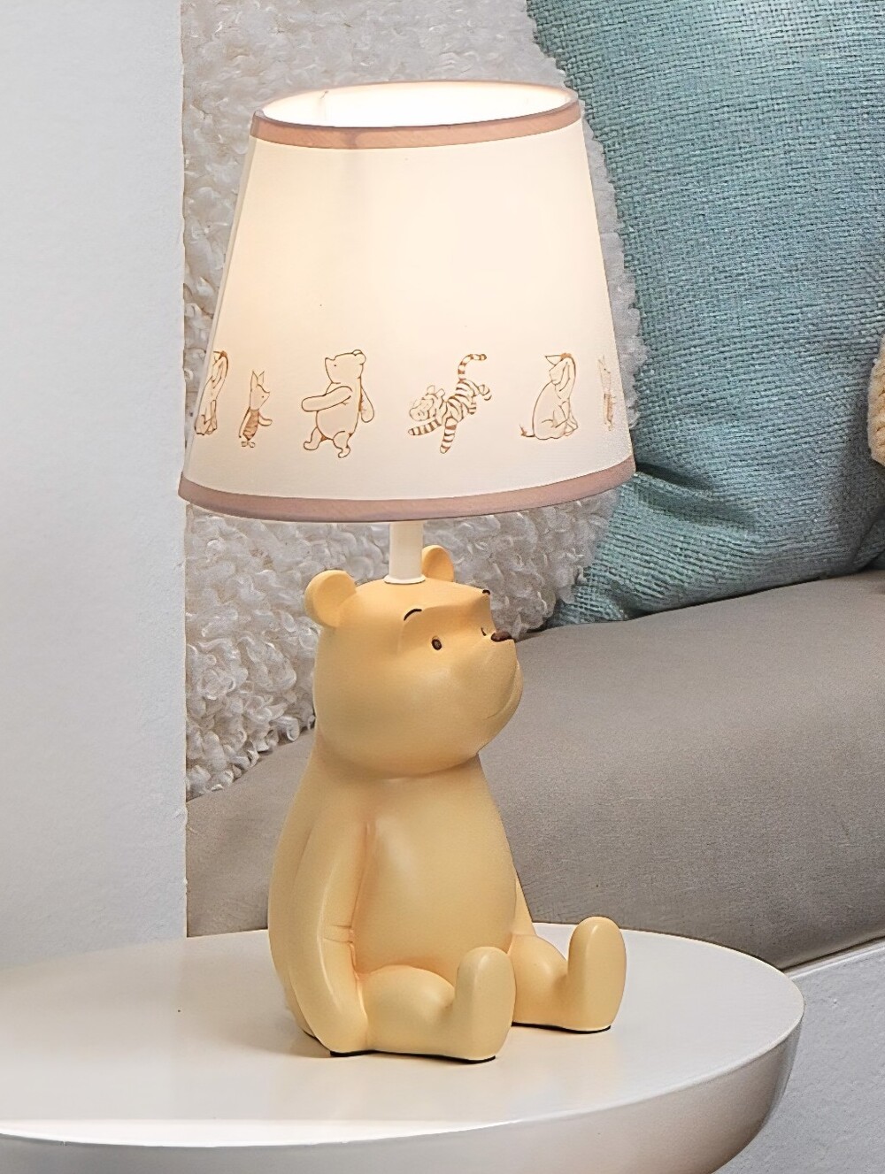 Lambs & Ivy Disney Baby Storytime Pooh 3D Table Lamp with Shade, NWT